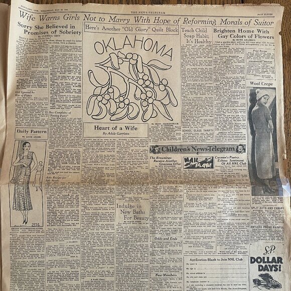 Vintage Newspaper 1932 Oregon's News-Telegram - Lindbergh Hoax - Picture 11 of 12